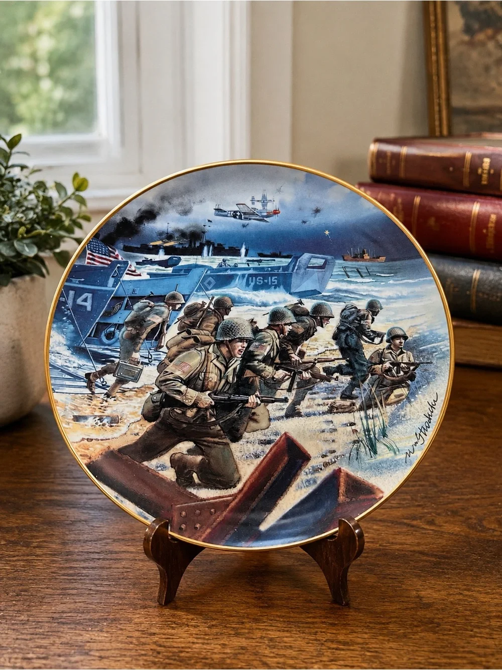Franklin Mint Storming the Beaches of Normandy WWII Collector Plate Limited Ed